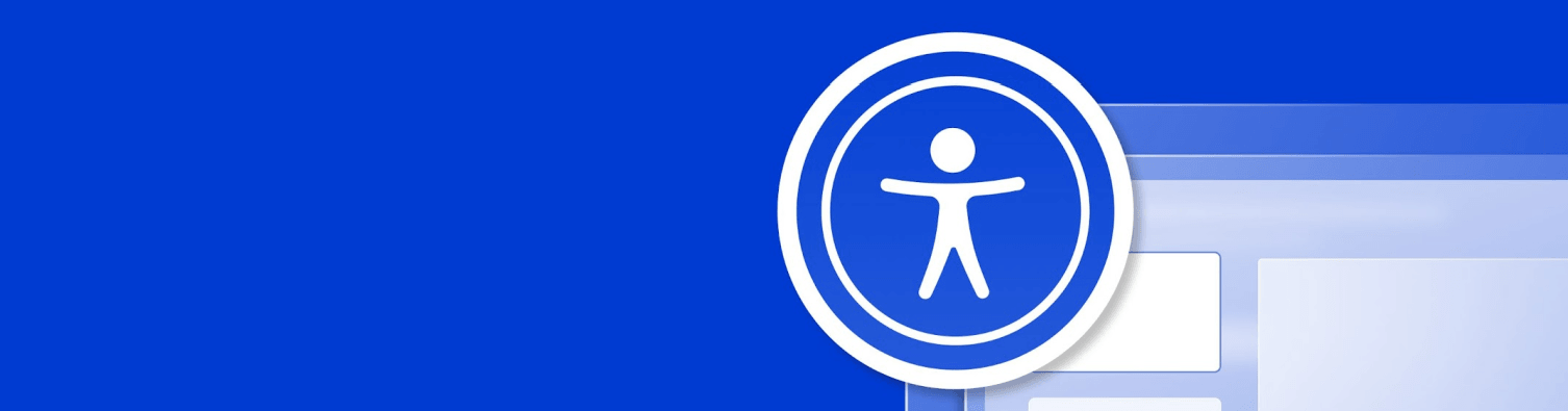 A blue graphic featuring the text "Accessibility Solutions: Making your interGen website available to everyone," alongside an accessibility icon.